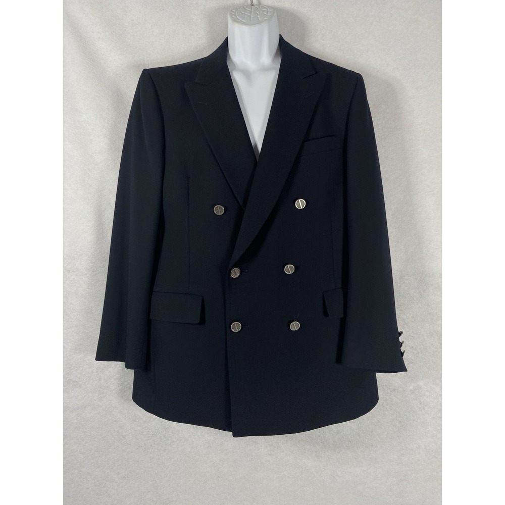 Vintage Christian Dior Monsieur Blazer Men's 40R Blue Double Breasted Wool USA